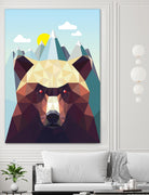 Bear Mountain by David Iwane on GIANT ART - blue vector illustration