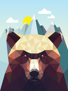 Bear Mountain by David Iwane on GIANT ART - blue vector illustration