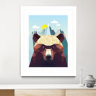 Bear Mountain by David Iwane on GIANT ART - blue vector illustration