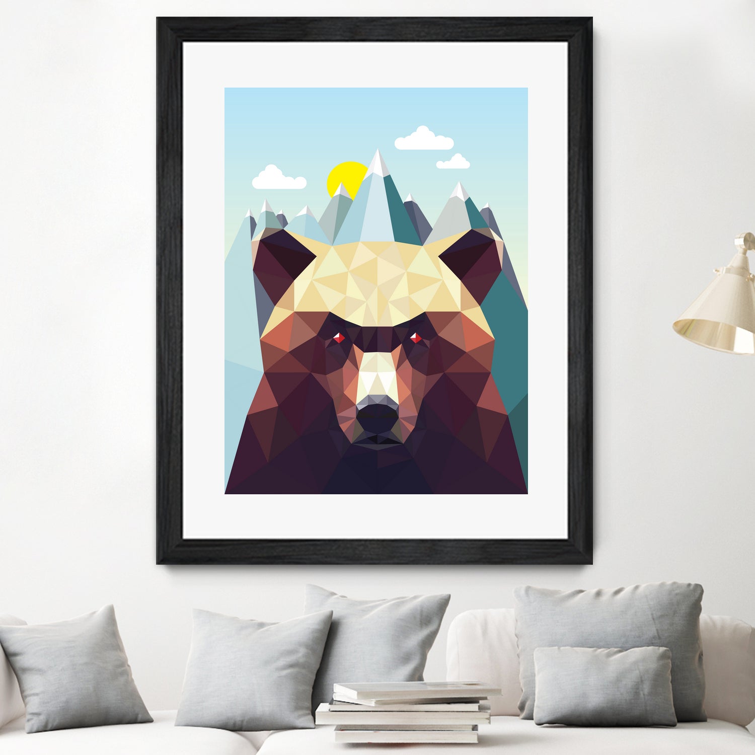 Bear Mountain by David Iwane on GIANT ART - blue vector illustration