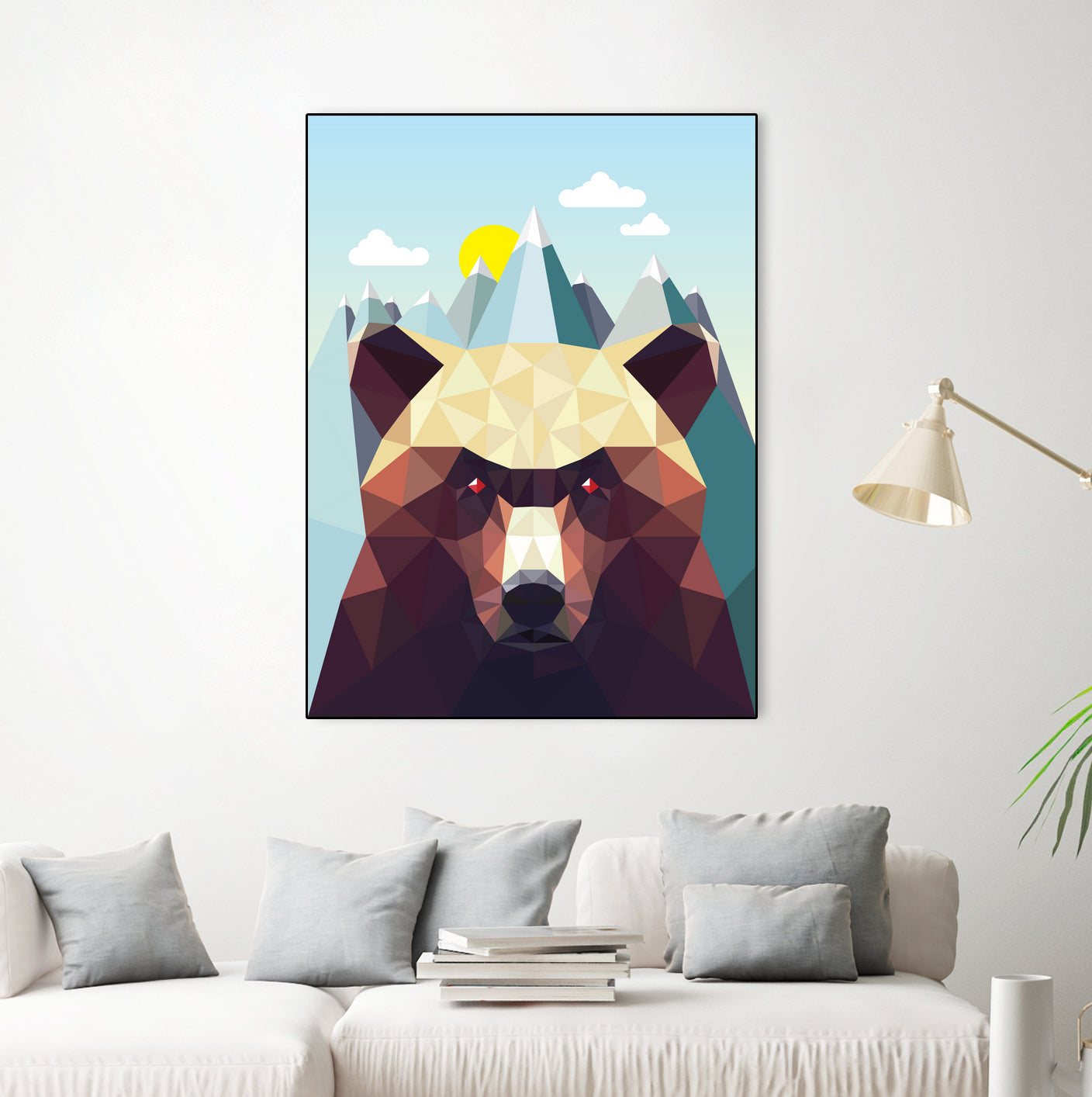 Bear Mountain by David Iwane on GIANT ART - blue vector illustration