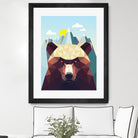 Bear Mountain by David Iwane on GIANT ART - blue vector illustration