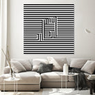 Music Note On Stripes by Georgi Zhelyazkov on GIANT ART - black vector illustration