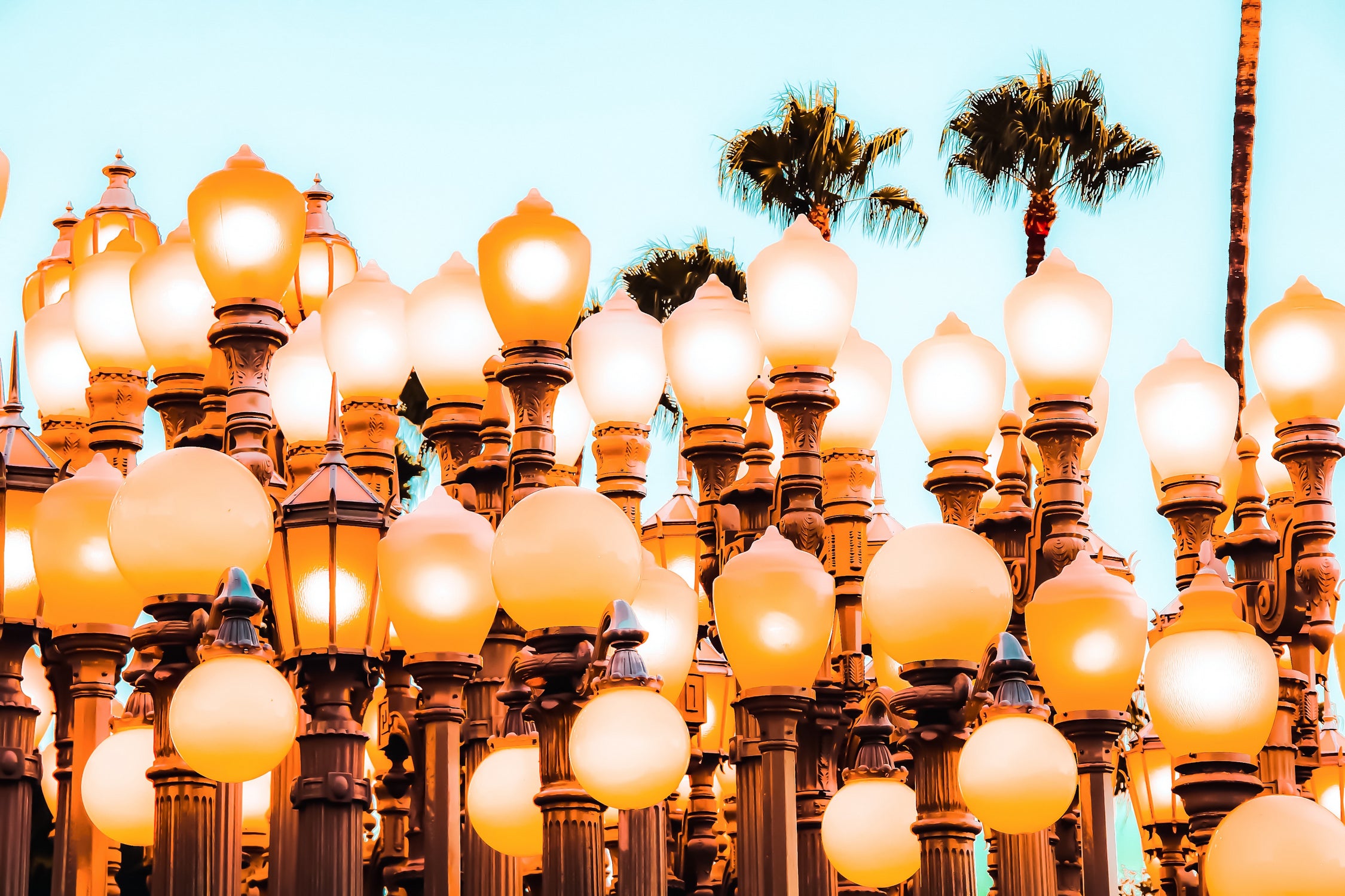 Urban Lights at LACMA art museum, Los Angeles by sutee monchitnukul on GIANT ART - orange photo manipulation