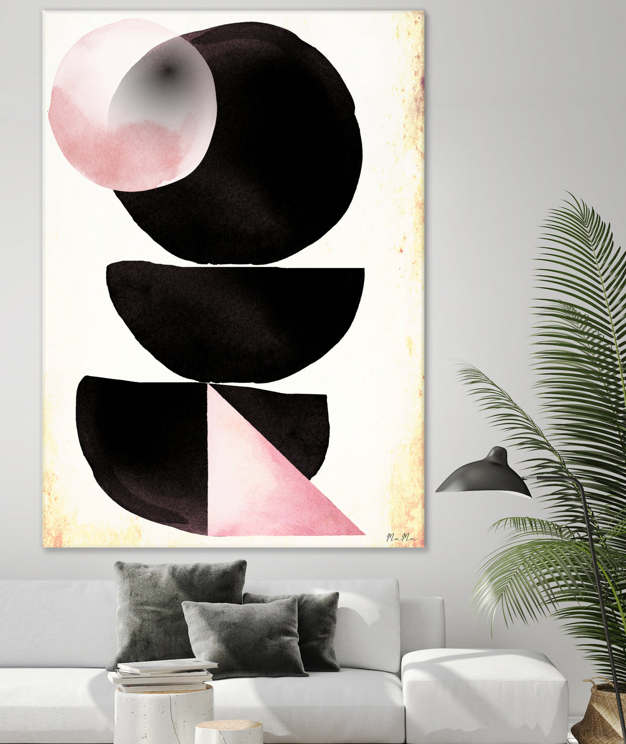 Black pink geometric abstract mama art by Maria Mata on GIANT ART - black digital painting