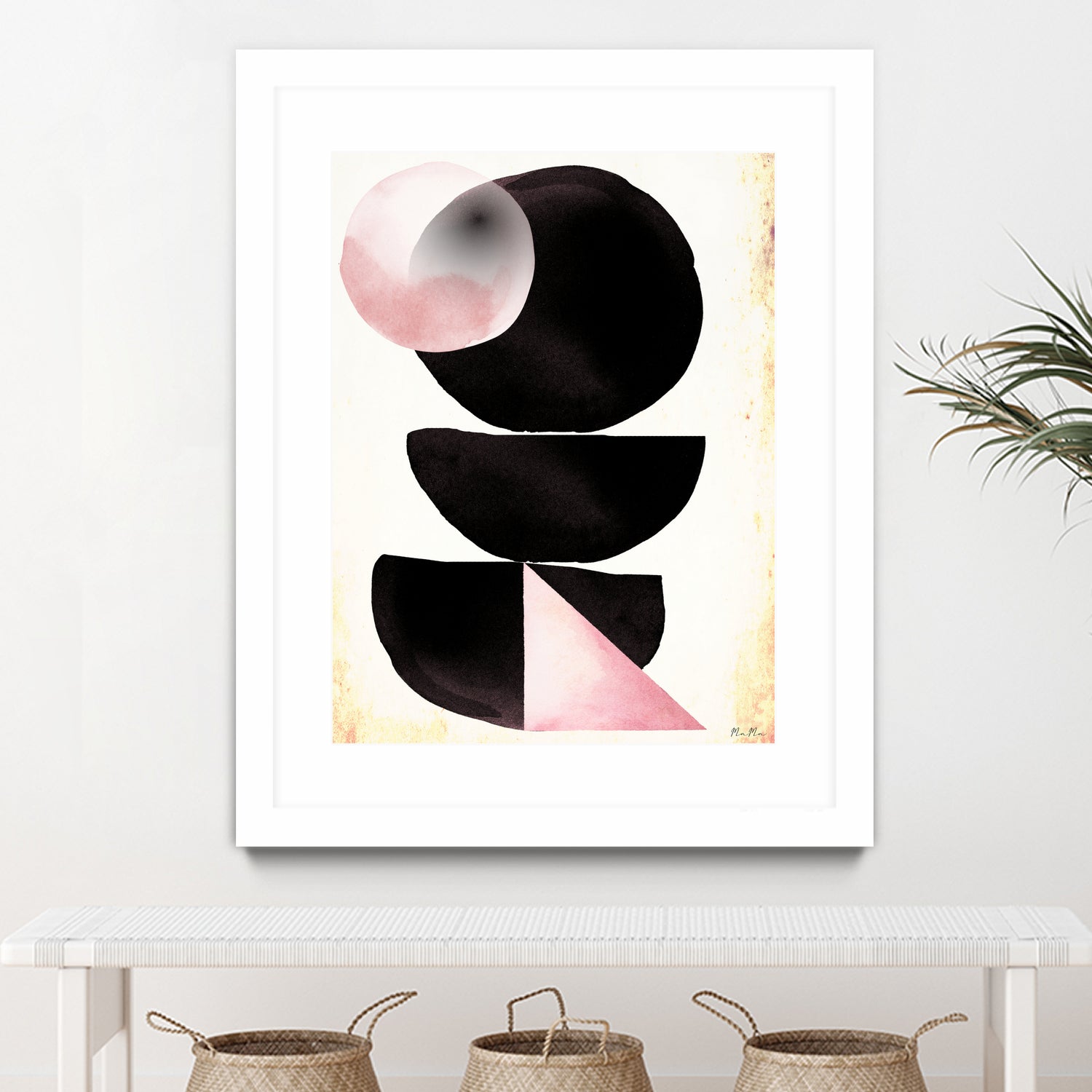 Black pink geometric abstract mama art by Maria Mata on GIANT ART - black digital painting