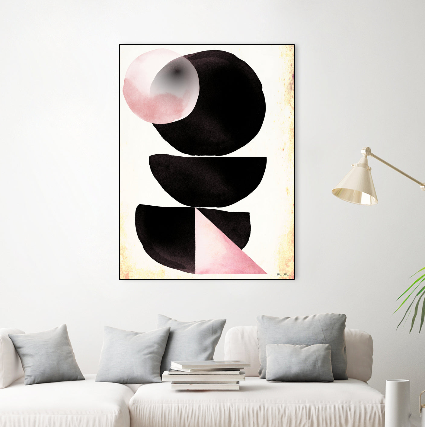 Black pink geometric abstract mama art by Maria Mata on GIANT ART - black digital painting