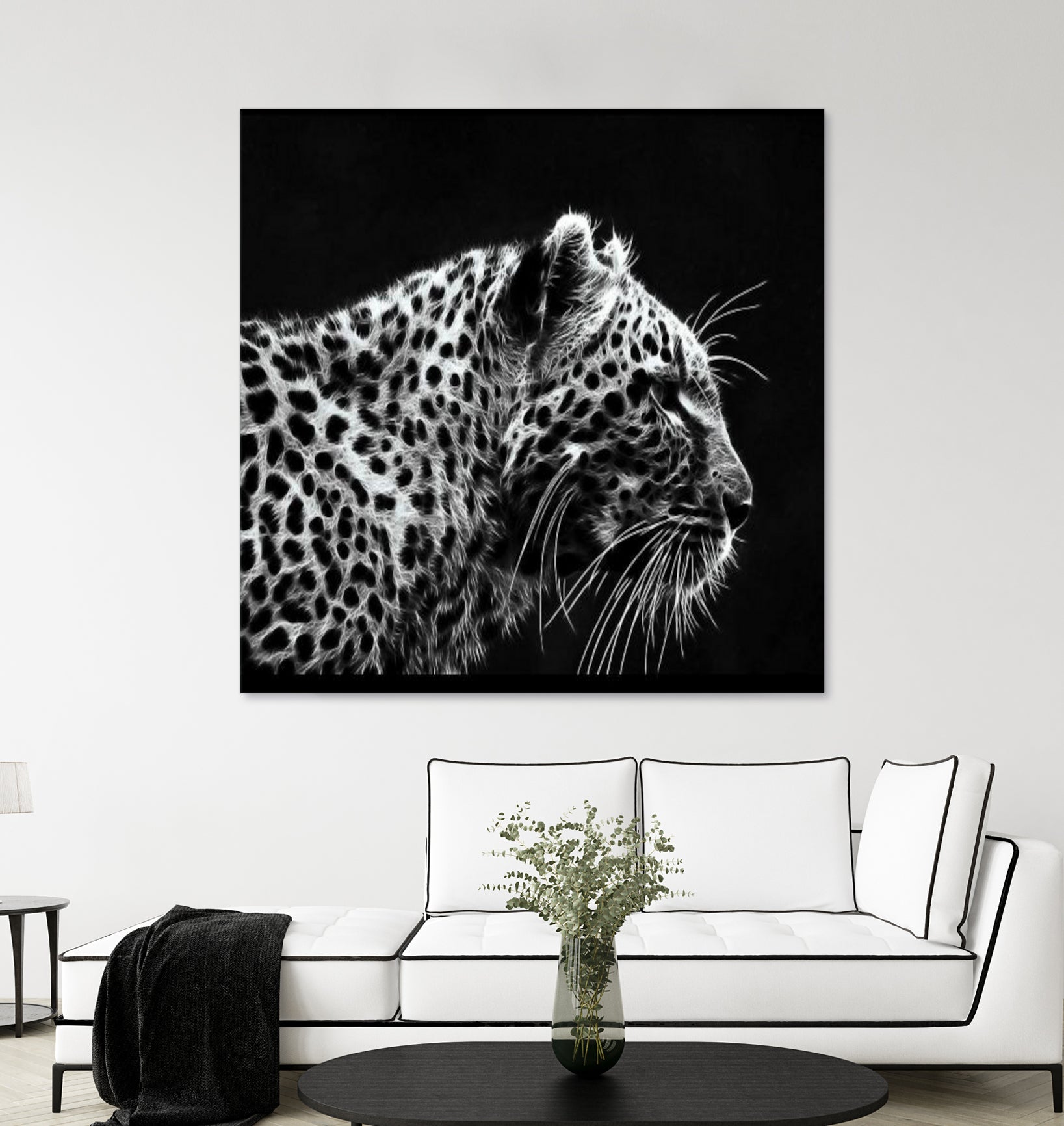 Leopard by Rainbow style on GIANT ART - black 3d art