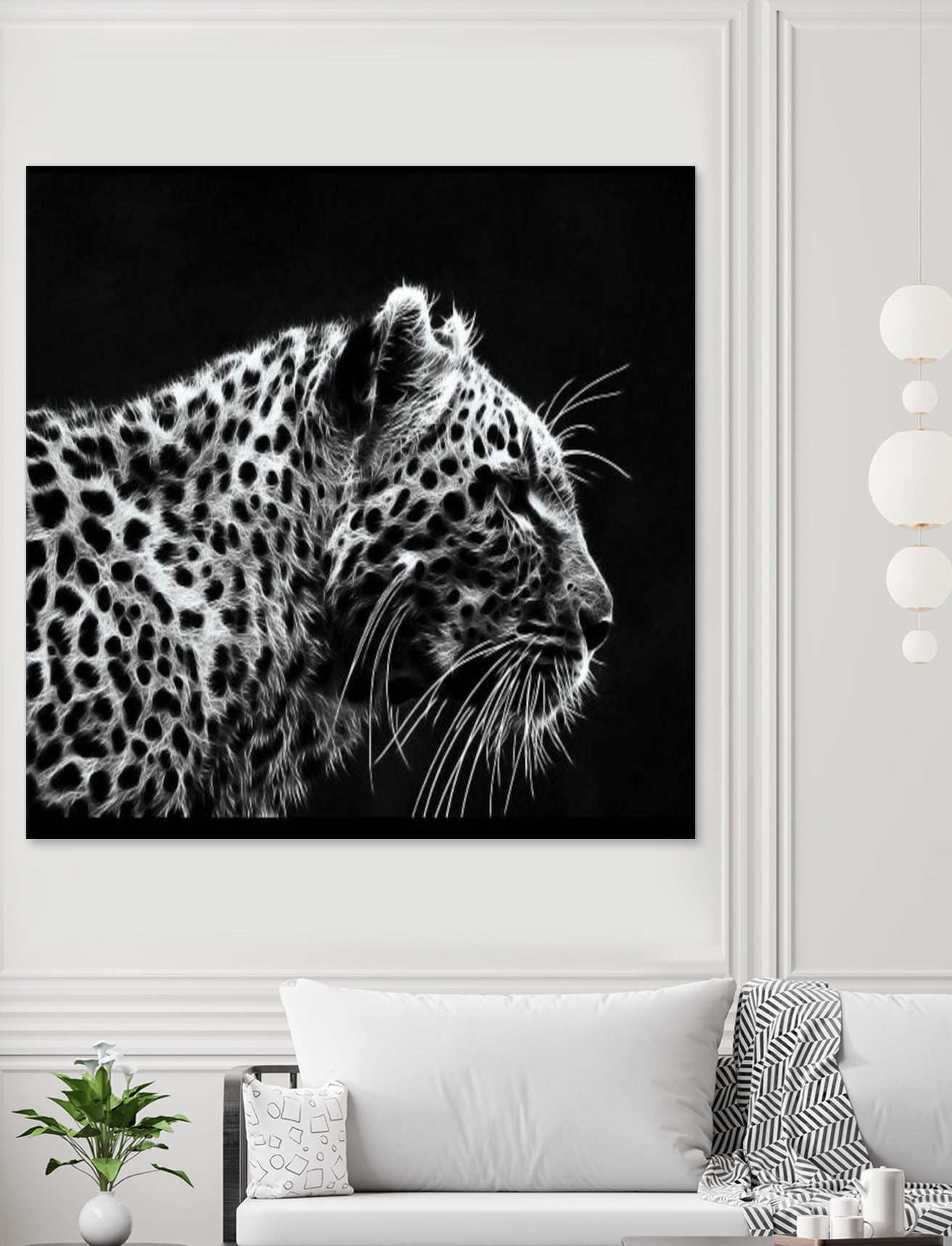 Leopard by Rainbow style on GIANT ART - black 3d art