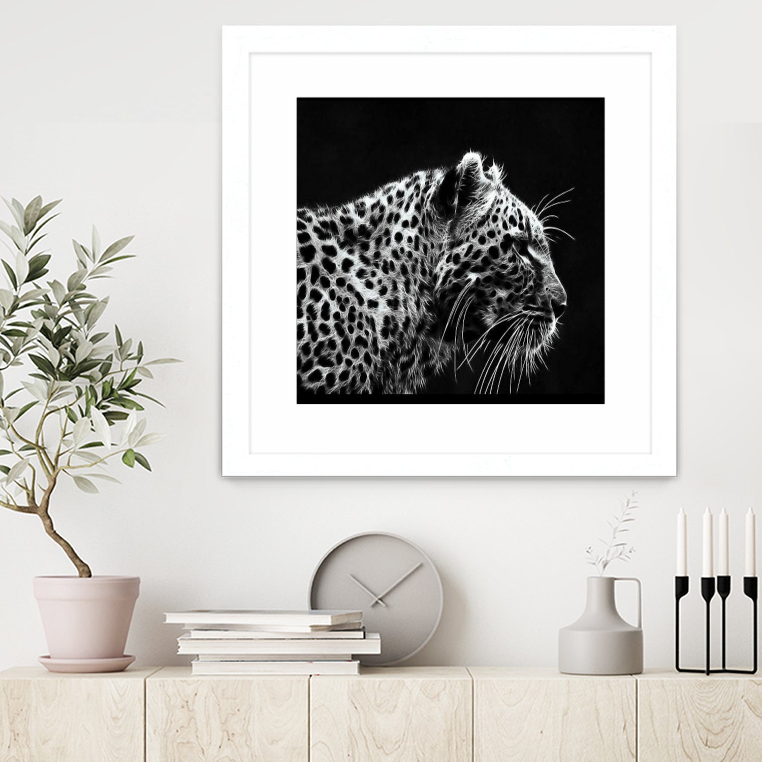 Leopard by Rainbow style on GIANT ART - black 3d art