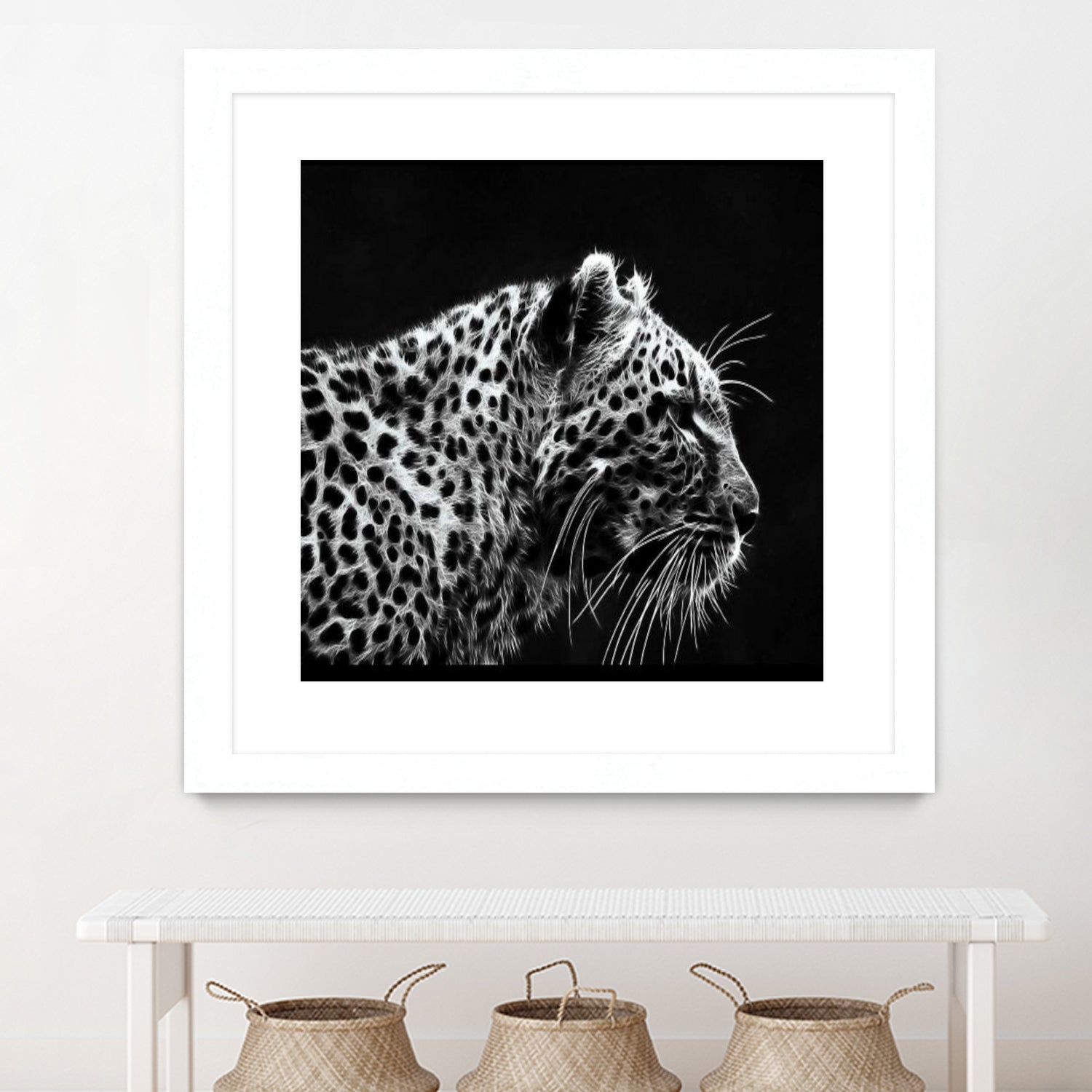 Leopard by Rainbow style on GIANT ART - black 3d art