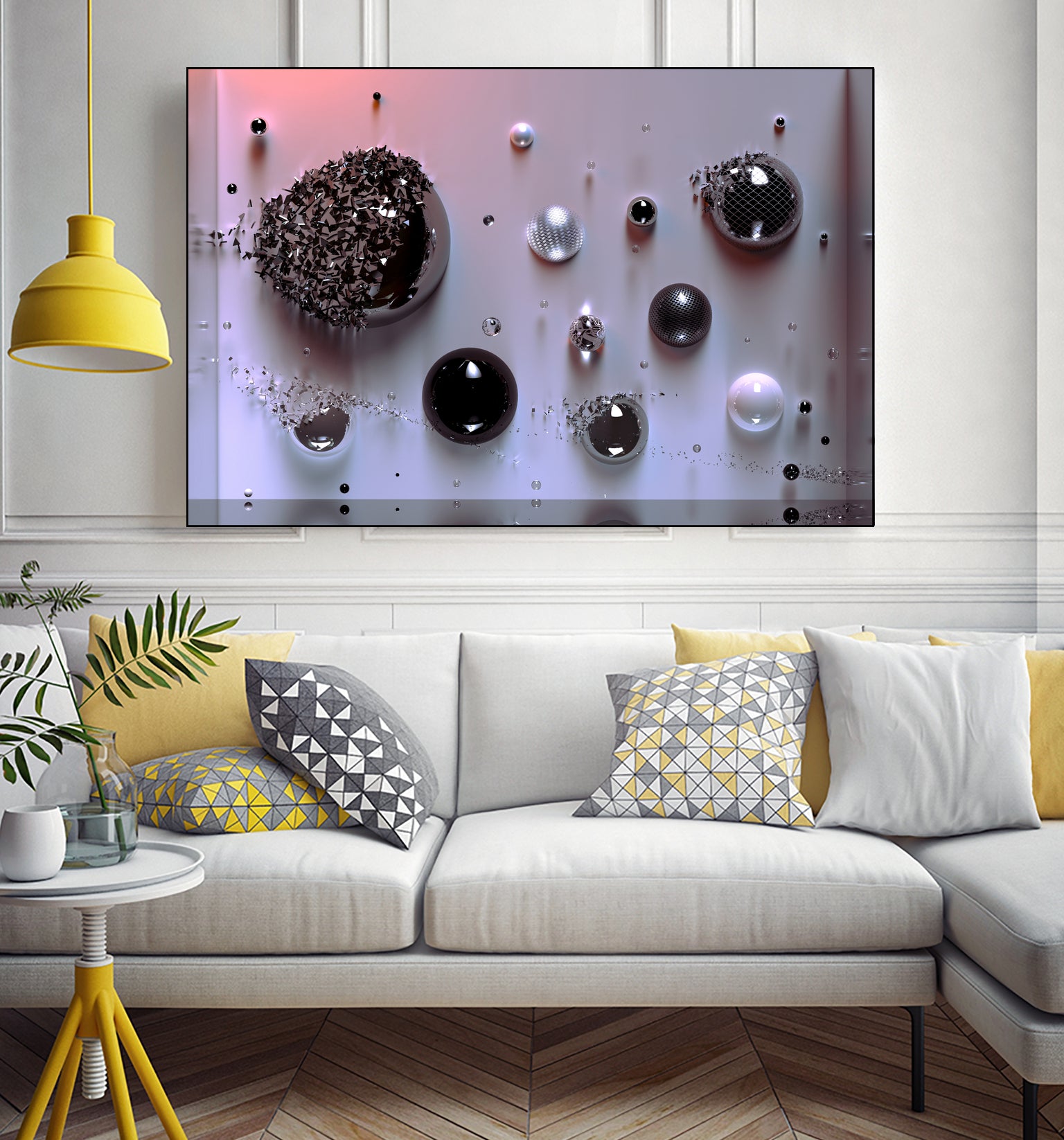 Wall Spheres AE by Michael Mist on GIANT ART - pink 3d art