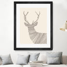 Stag / Deer (On Beige) by Florent Bodart on GIANT ART - digital drawing