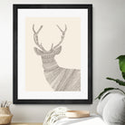 Stag / Deer (On Beige) by Florent Bodart on GIANT ART - digital drawing