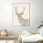 Stag / Deer (On Beige) by Florent Bodart on GIANT ART - digital drawing