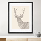 Stag / Deer (On Beige) by Florent Bodart on GIANT ART - digital drawing