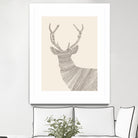 Stag / Deer (On Beige) by Florent Bodart on GIANT ART - digital drawing