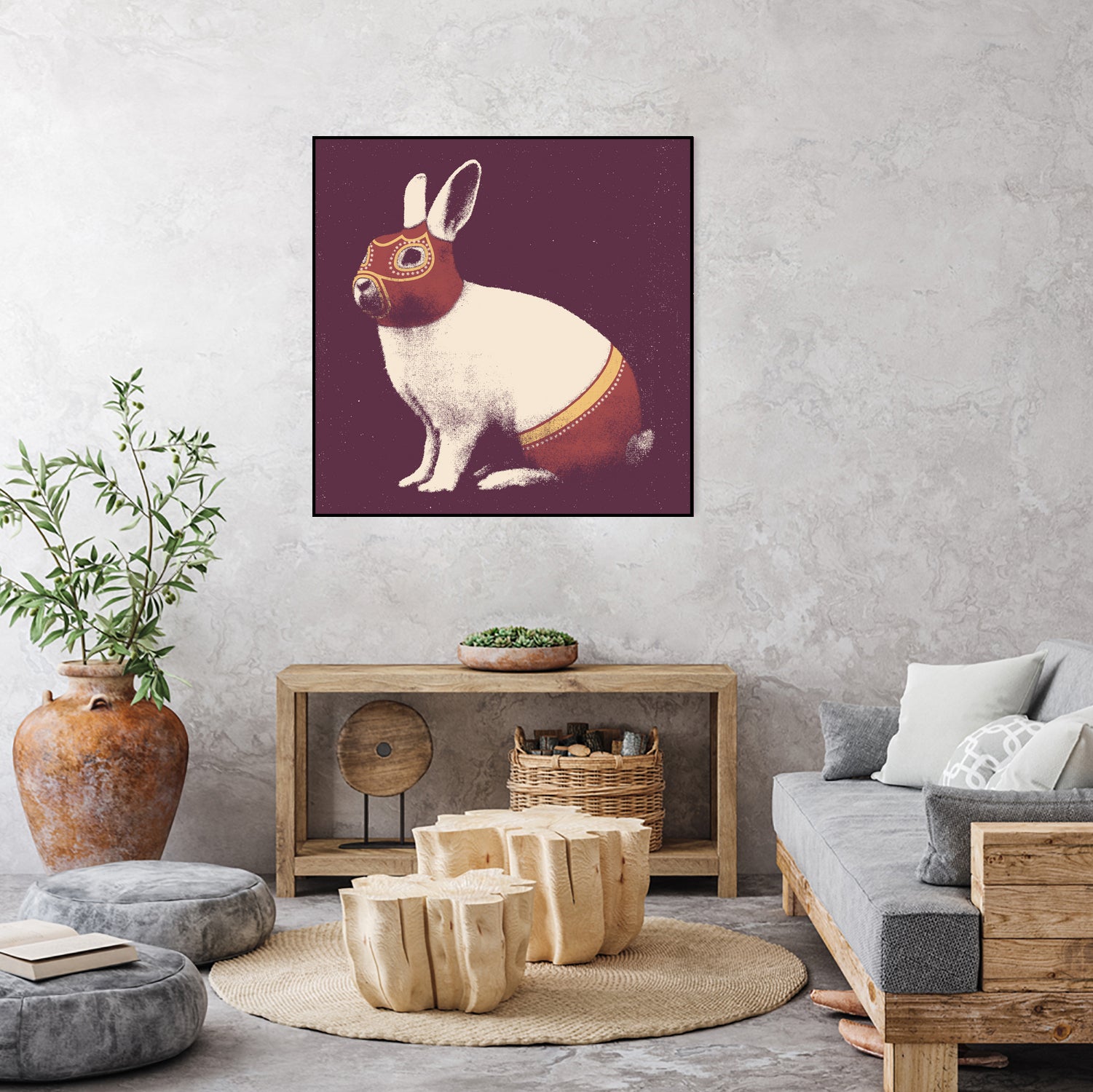 Lapin Catcheur (Rabbit Wrestler) by Florent Bodart on GIANT ART - digital drawing