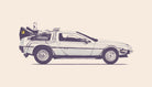 Famous Car #2 - Back to the Future's Delorean by Florent Bodart on GIANT ART - white digital painting