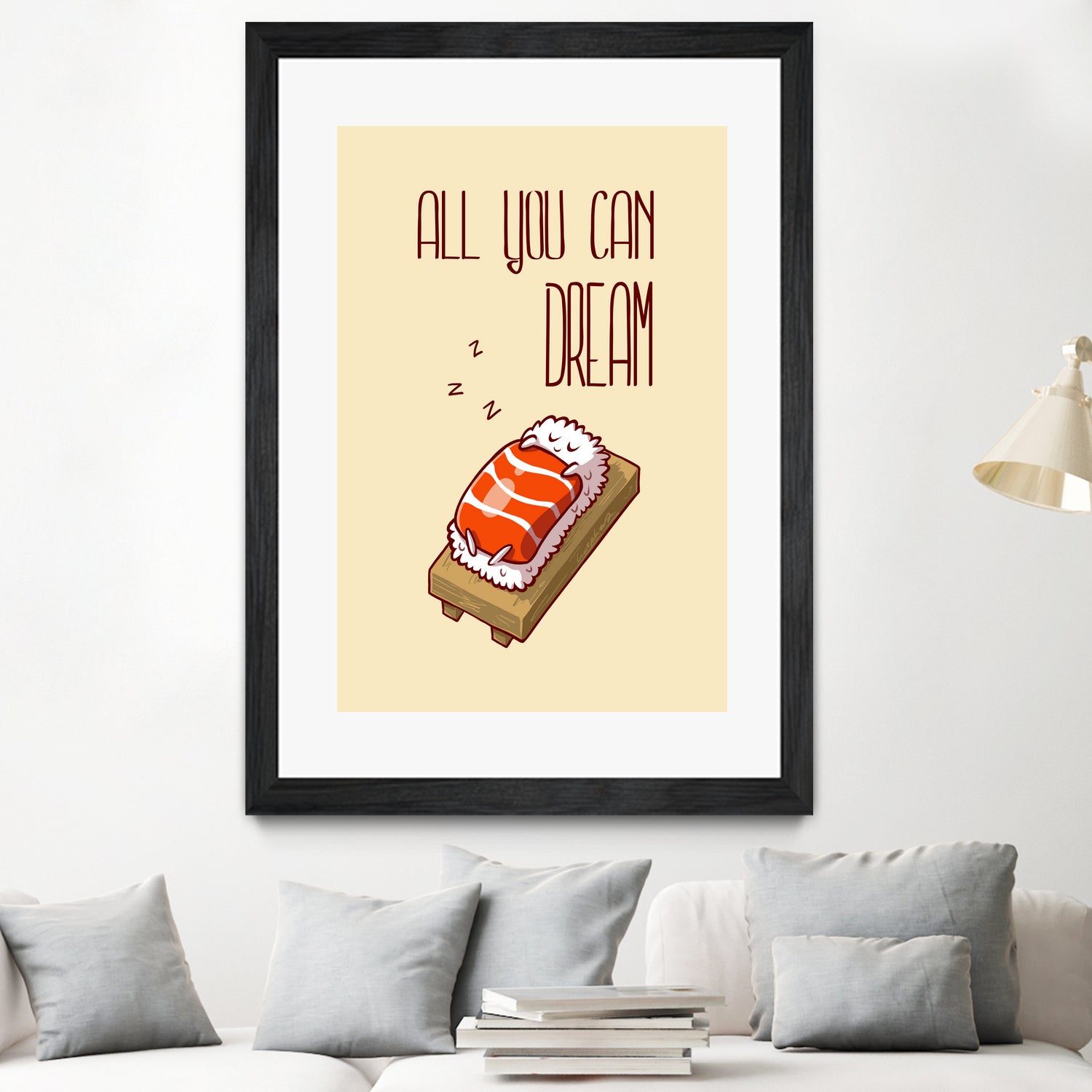 nigiri sake sleep by Paola Morpheus on GIANT ART - yellow vector illustration