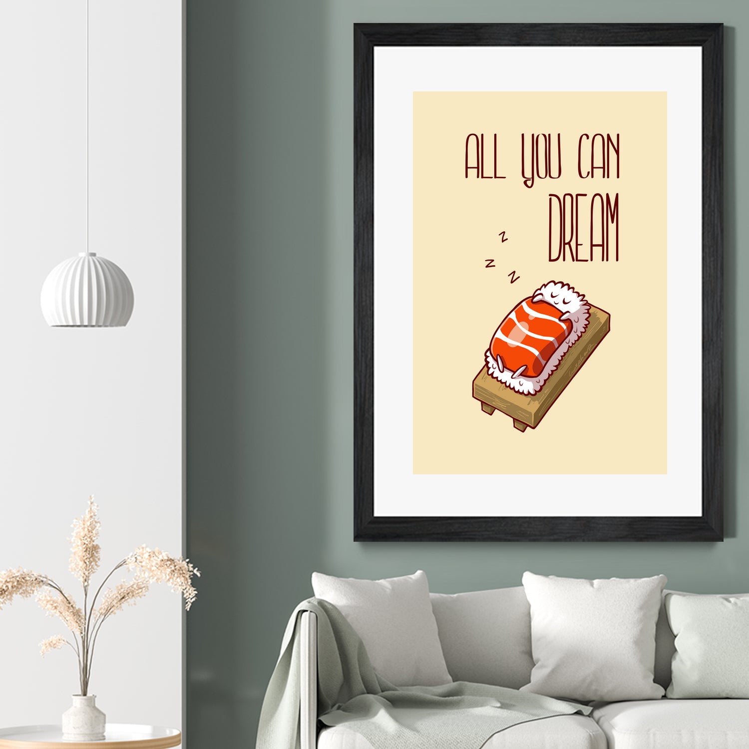 nigiri sake sleep by Paola Morpheus on GIANT ART - yellow vector illustration