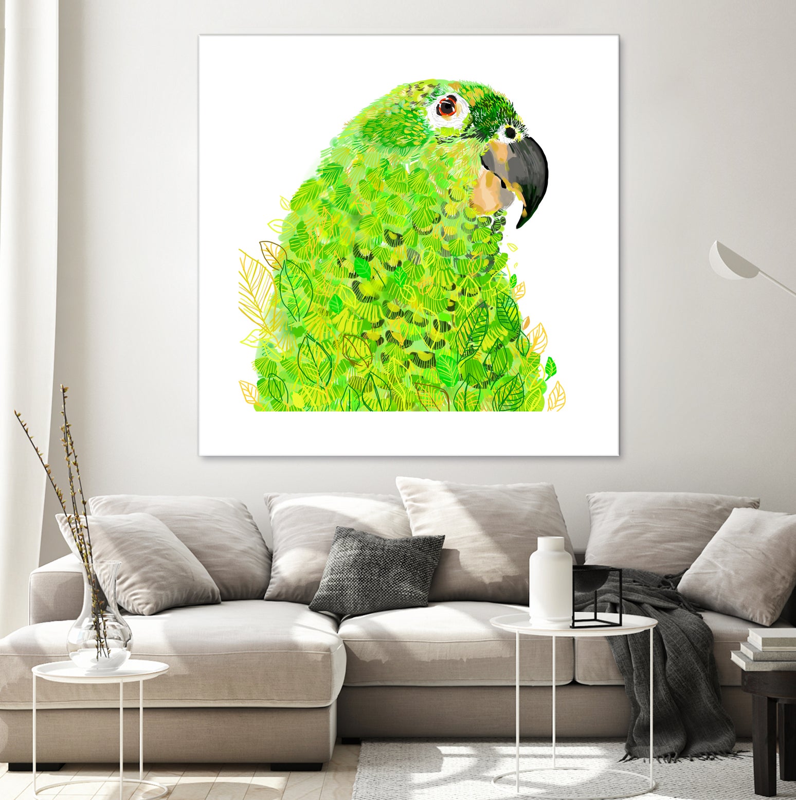 Green Parrot by Reid Harrison on GIANT ART - green digital painting