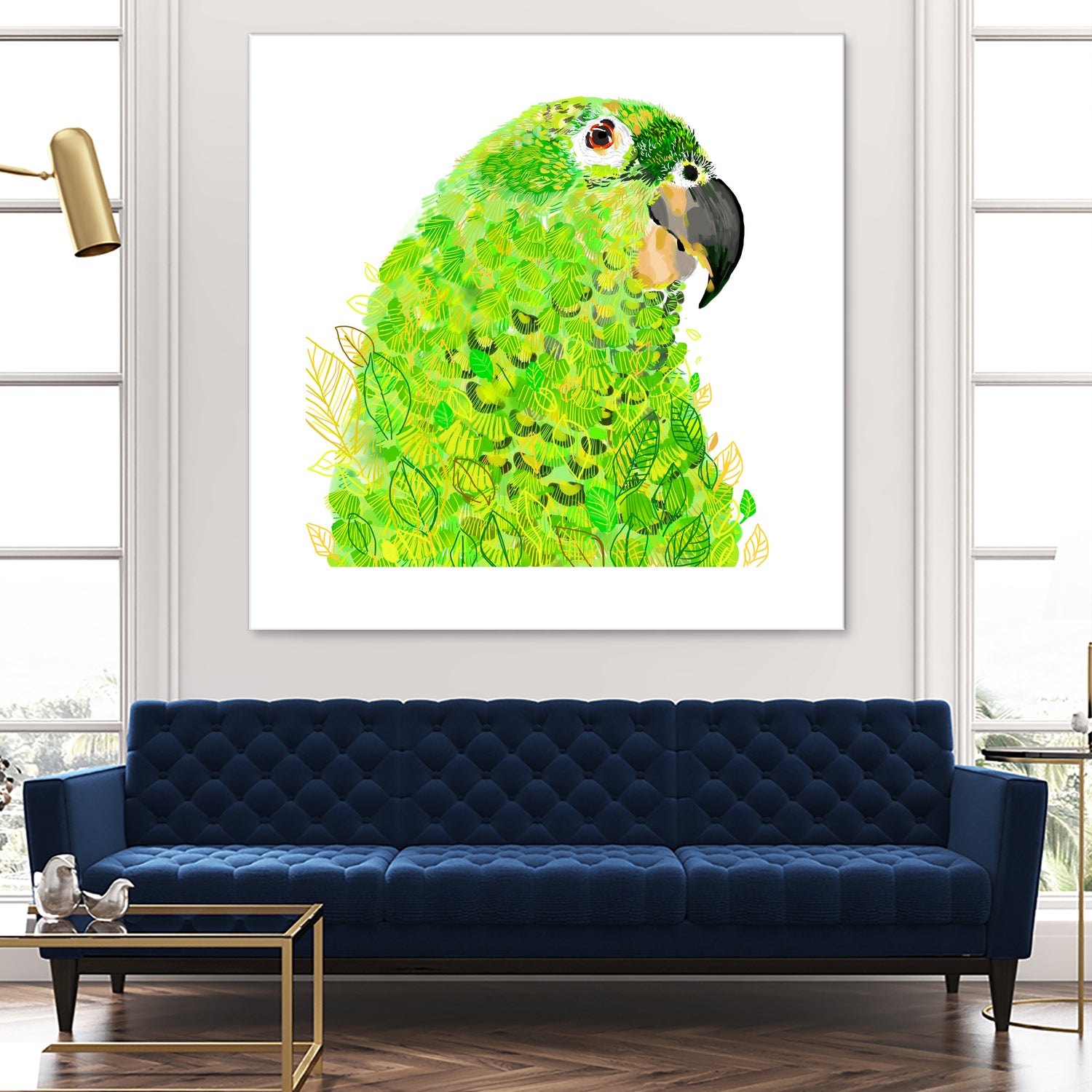 Green Parrot by Reid Harrison on GIANT ART - green digital painting