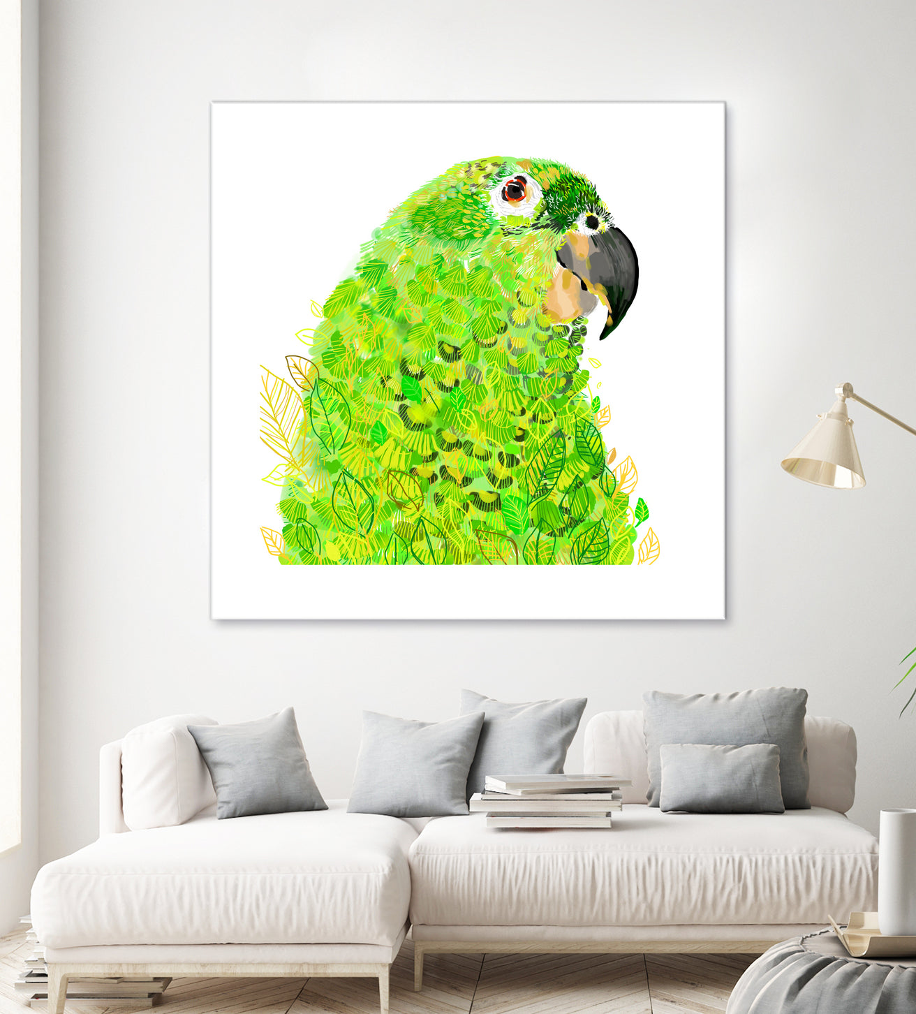 Green Parrot by Reid Harrison on GIANT ART - green digital painting