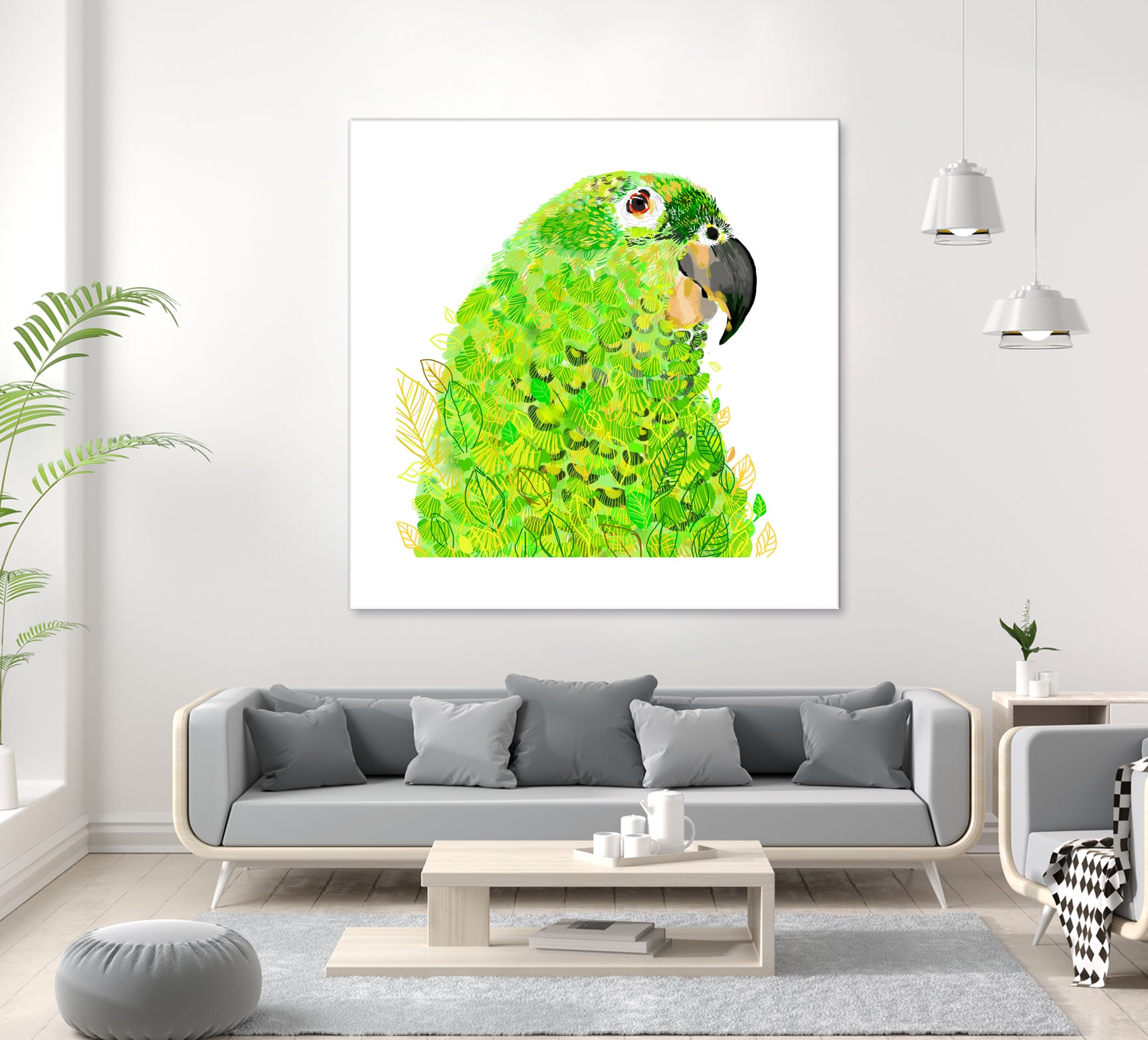 Green Parrot by Reid Harrison on GIANT ART - green digital painting