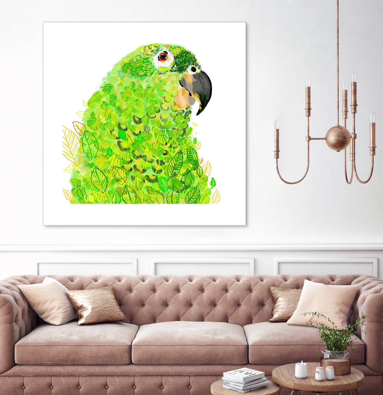 Green Parrot by Reid Harrison on GIANT ART - green digital painting