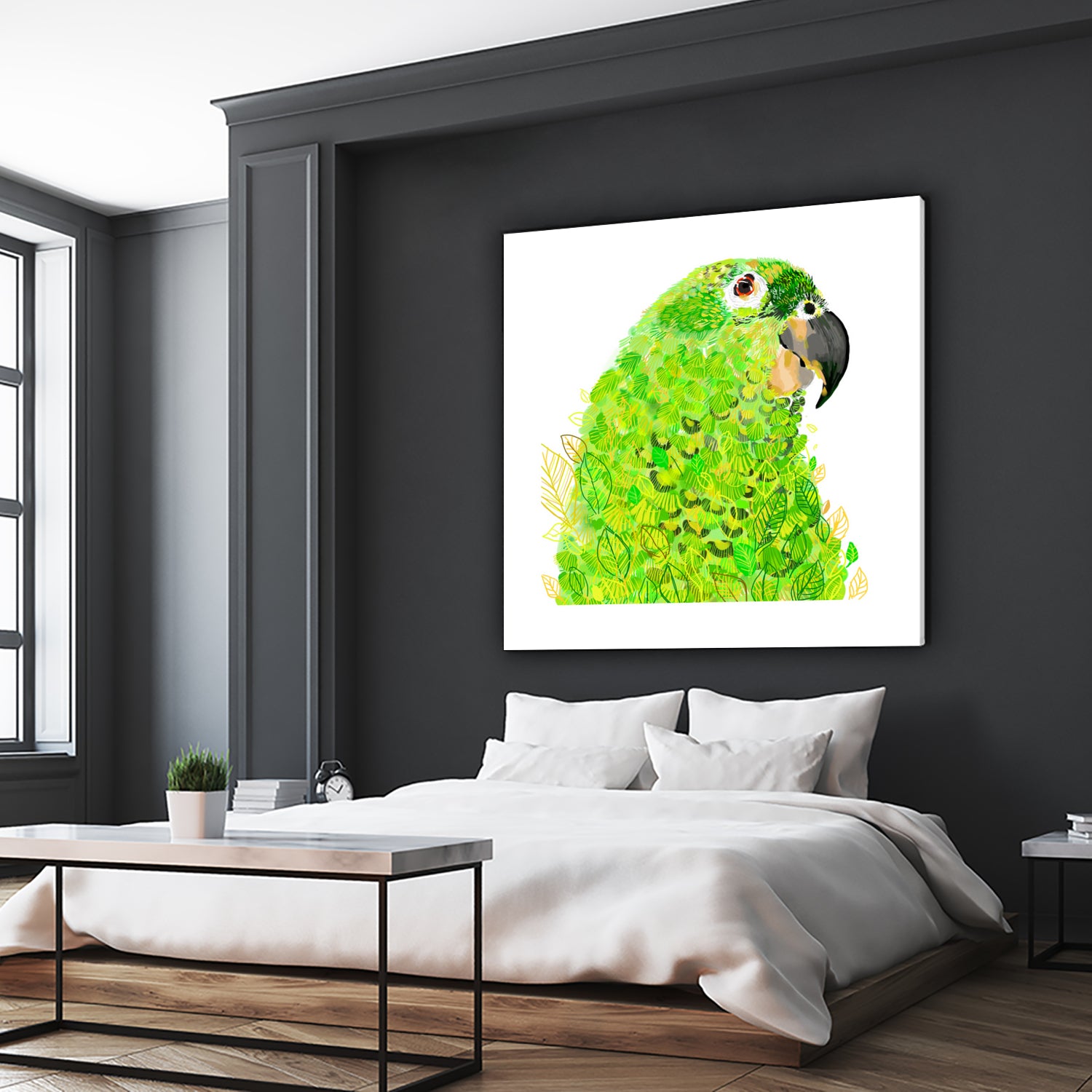 Green Parrot by Reid Harrison on GIANT ART - green digital painting