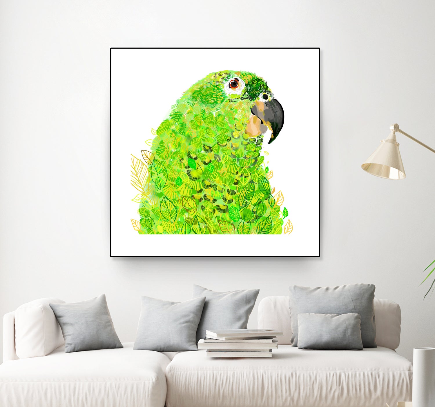 Green Parrot by Reid Harrison on GIANT ART - green digital painting