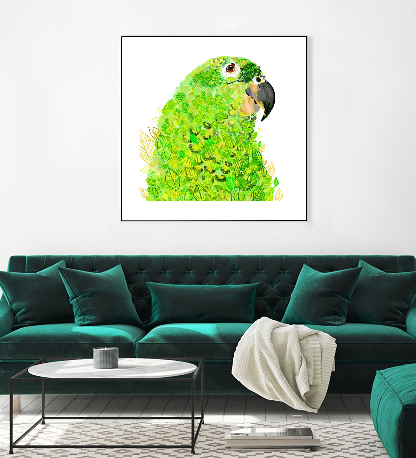 Green Parrot by Reid Harrison on GIANT ART - green digital painting