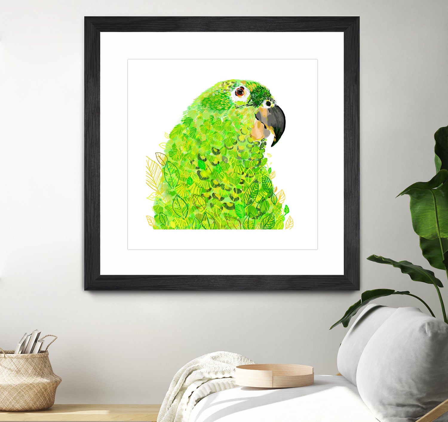 Green Parrot by Reid Harrison on GIANT ART - green digital painting