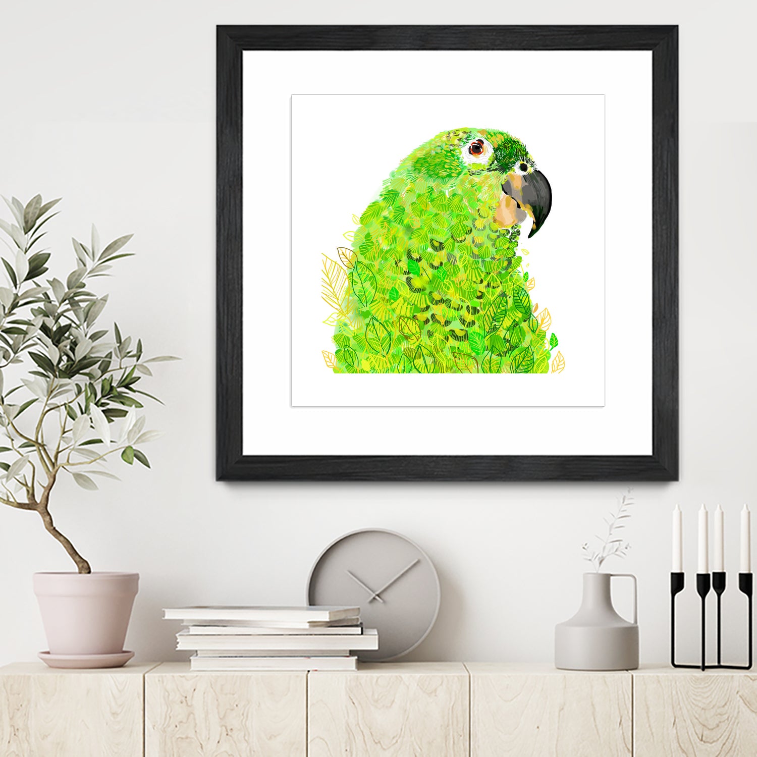 Green Parrot by Reid Harrison on GIANT ART - green digital painting