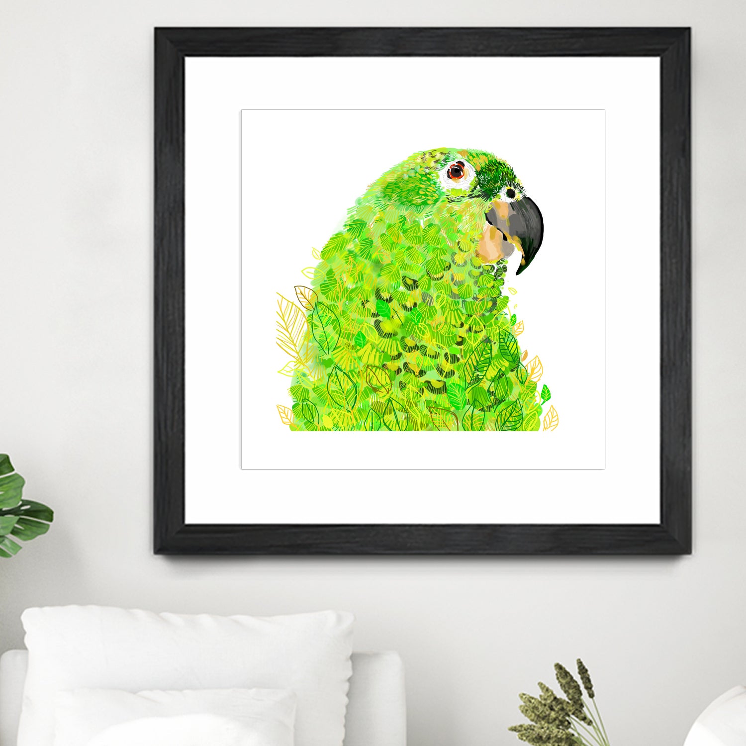 Green Parrot by Reid Harrison on GIANT ART - green digital painting