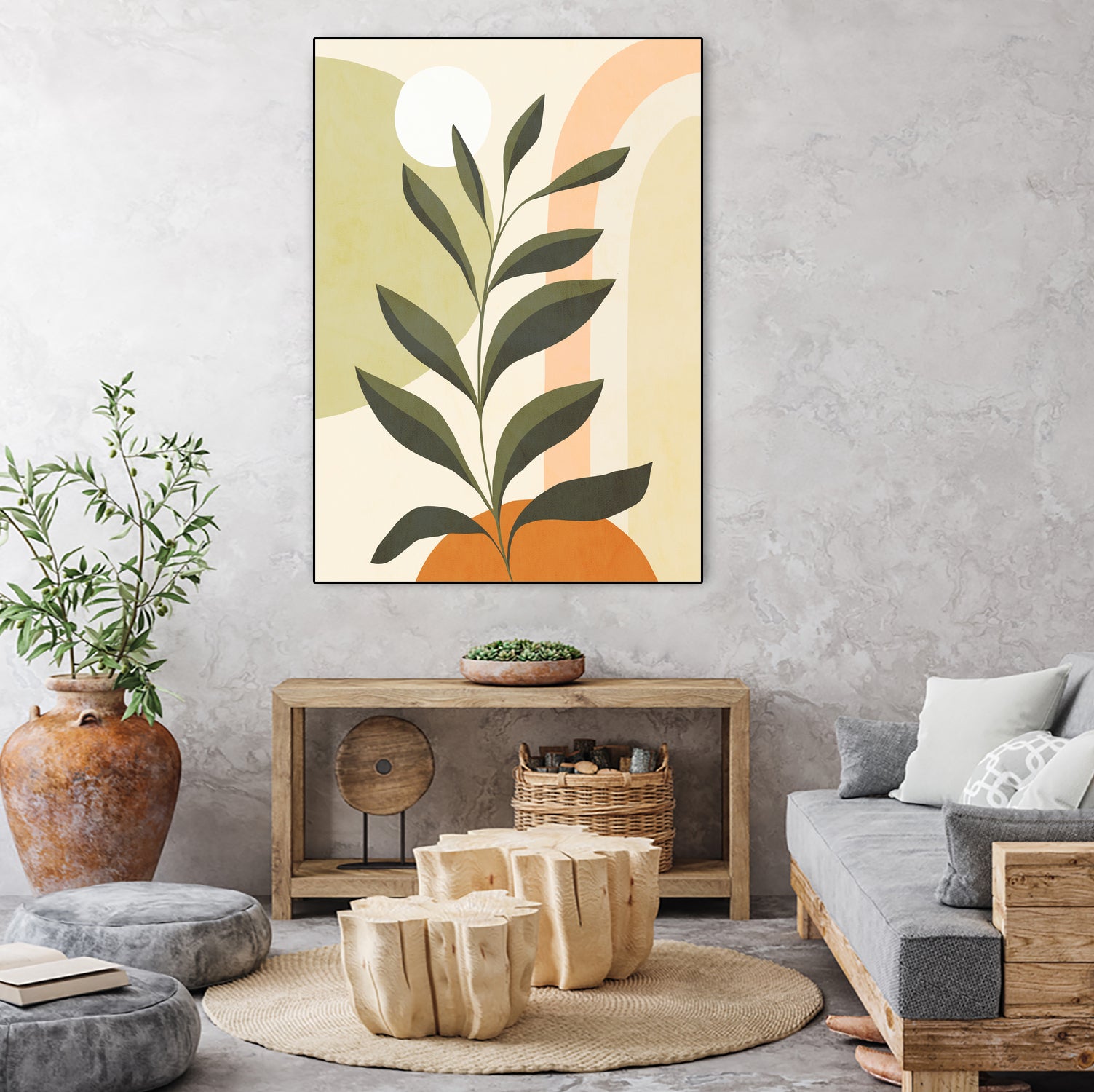 Earthy Tropical Foliage nº1 by Dominique Van Roey on GIANT ART - brown digital drawing