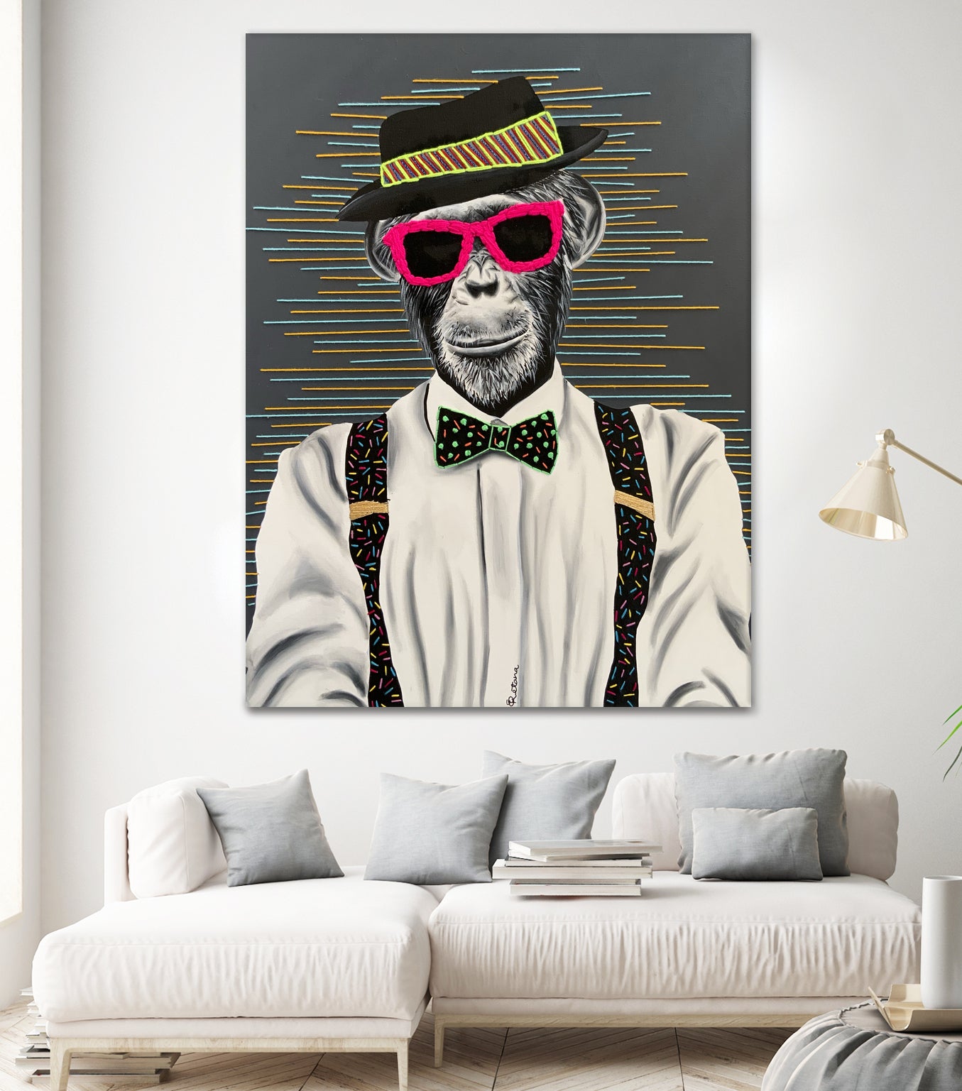 MONKEY business by eugenia retana on GIANT ART - black mixed media