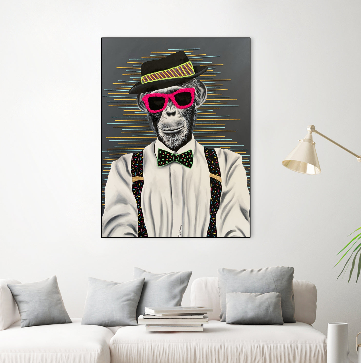 MONKEY business by eugenia retana on GIANT ART - black mixed media