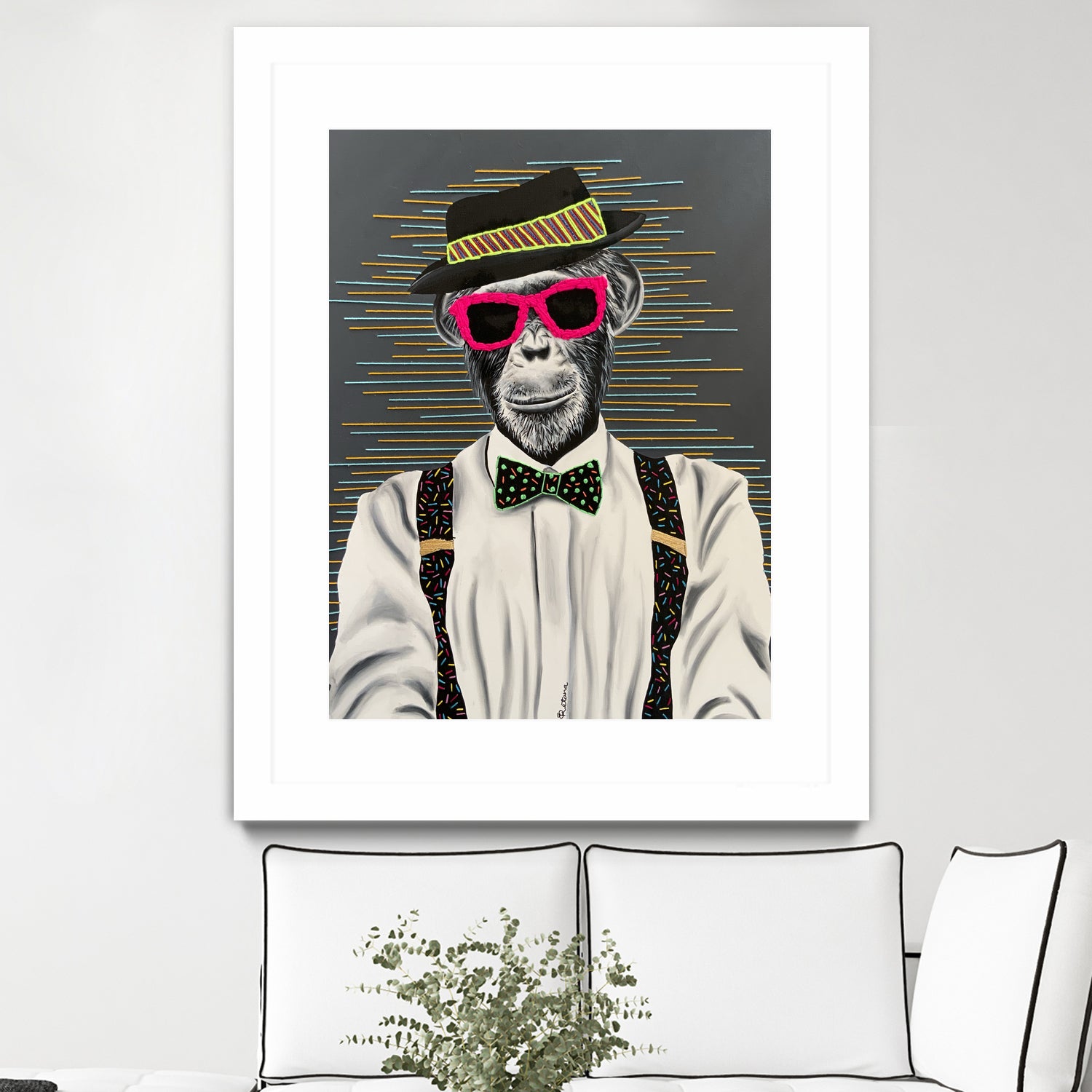 MONKEY business by eugenia retana on GIANT ART - black mixed media