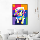 Dog by Art Style on GIANT ART - pink vector illustration