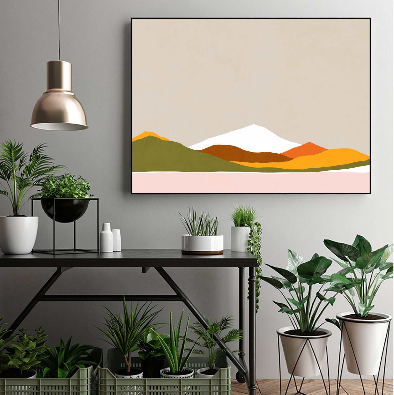 Minimal Landscape 1. Spring by Dominique Van Roey on GIANT ART - white digital drawing