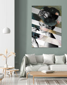 Renoir’s Young Girl in a Black Hat & Brigitte Bardot by Luigi Tarini on GIANT ART - gray photo manipulation