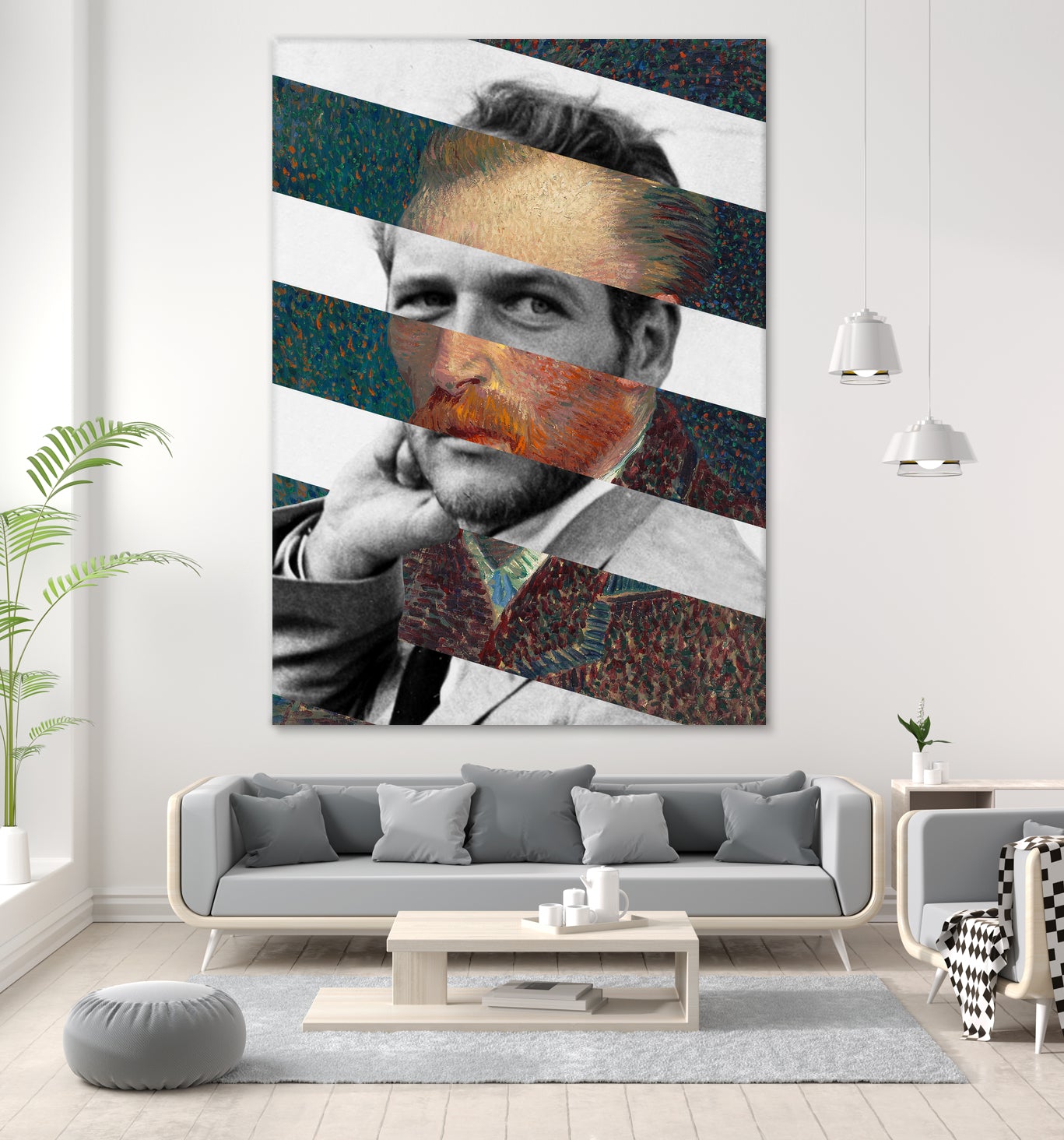 Van Gogh's Self Portrait & Paul Newman by Luigi Tarini on GIANT ART - orange photo manipulation