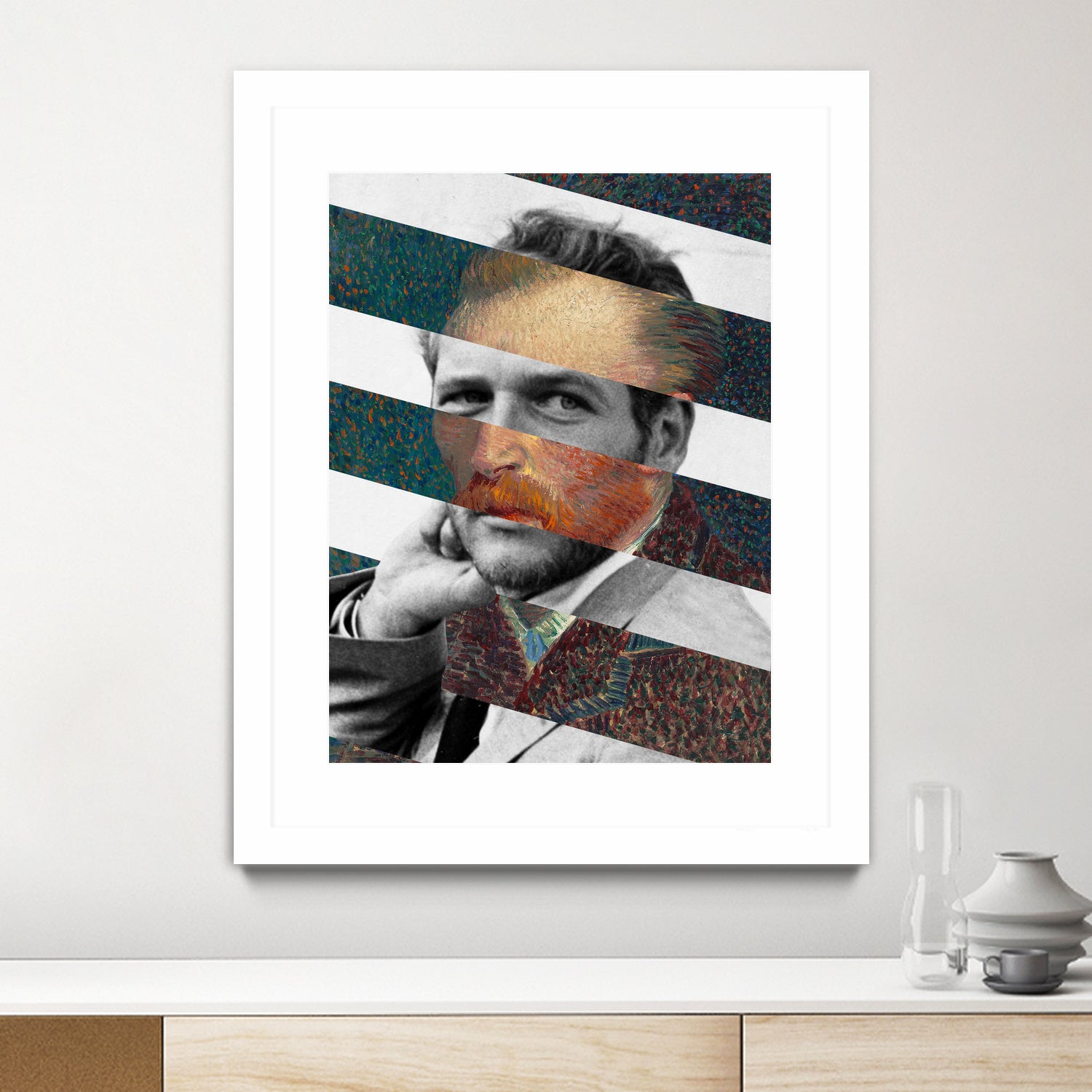 Van Gogh's Self Portrait & Paul Newman by Luigi Tarini on GIANT ART - orange photo manipulation