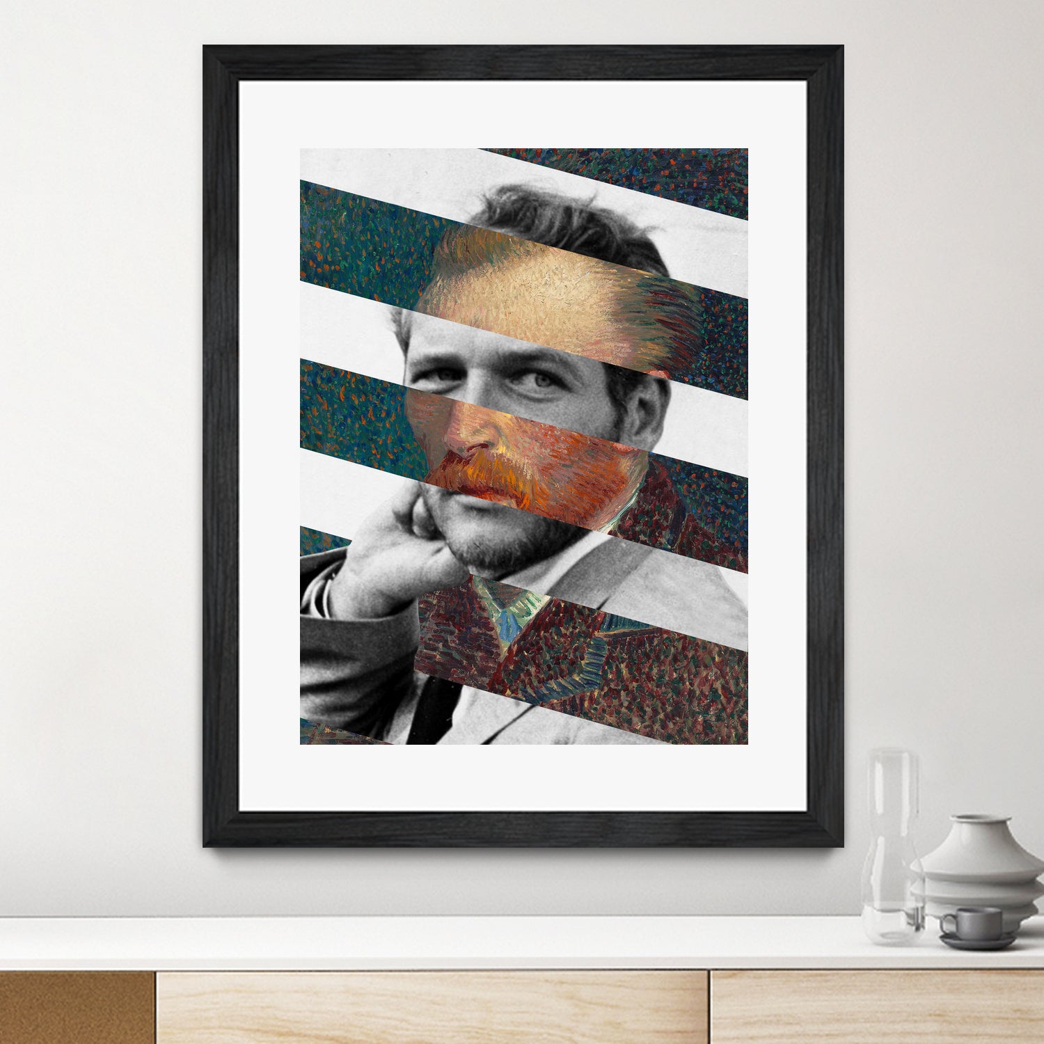 Van Gogh's Self Portrait & Paul Newman by Luigi Tarini on GIANT ART - orange photo manipulation