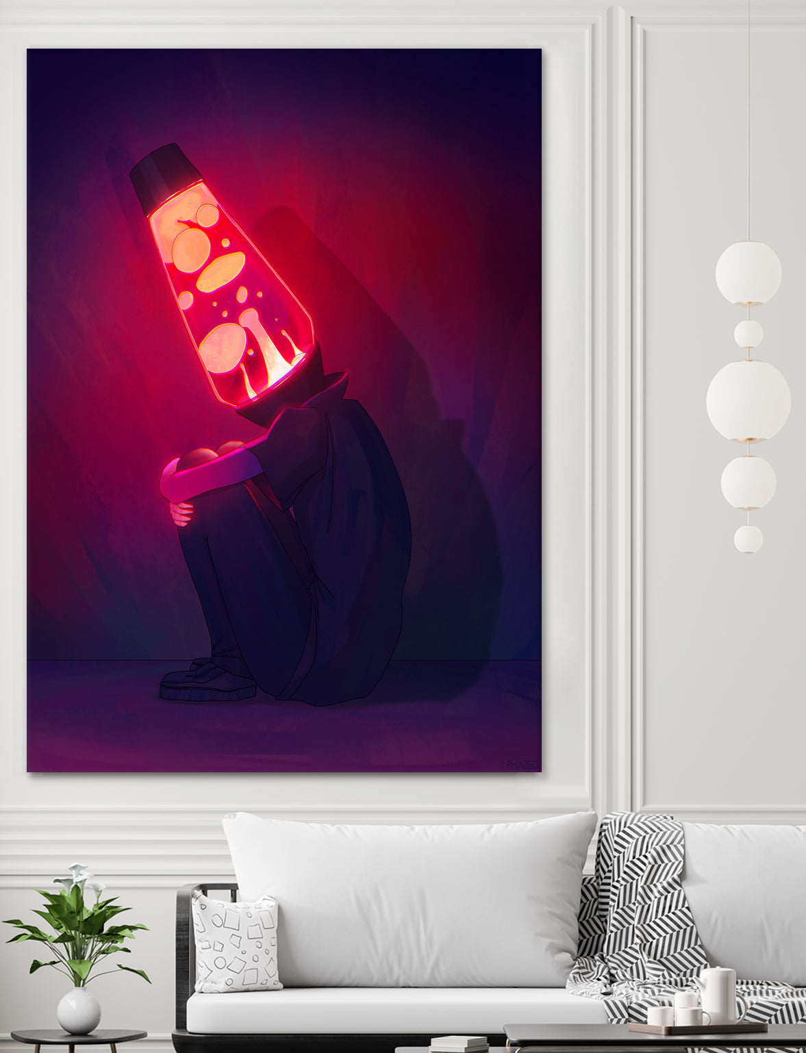 Lava Lamp Head by Francois Martin Painchaud on GIANT ART - red character design