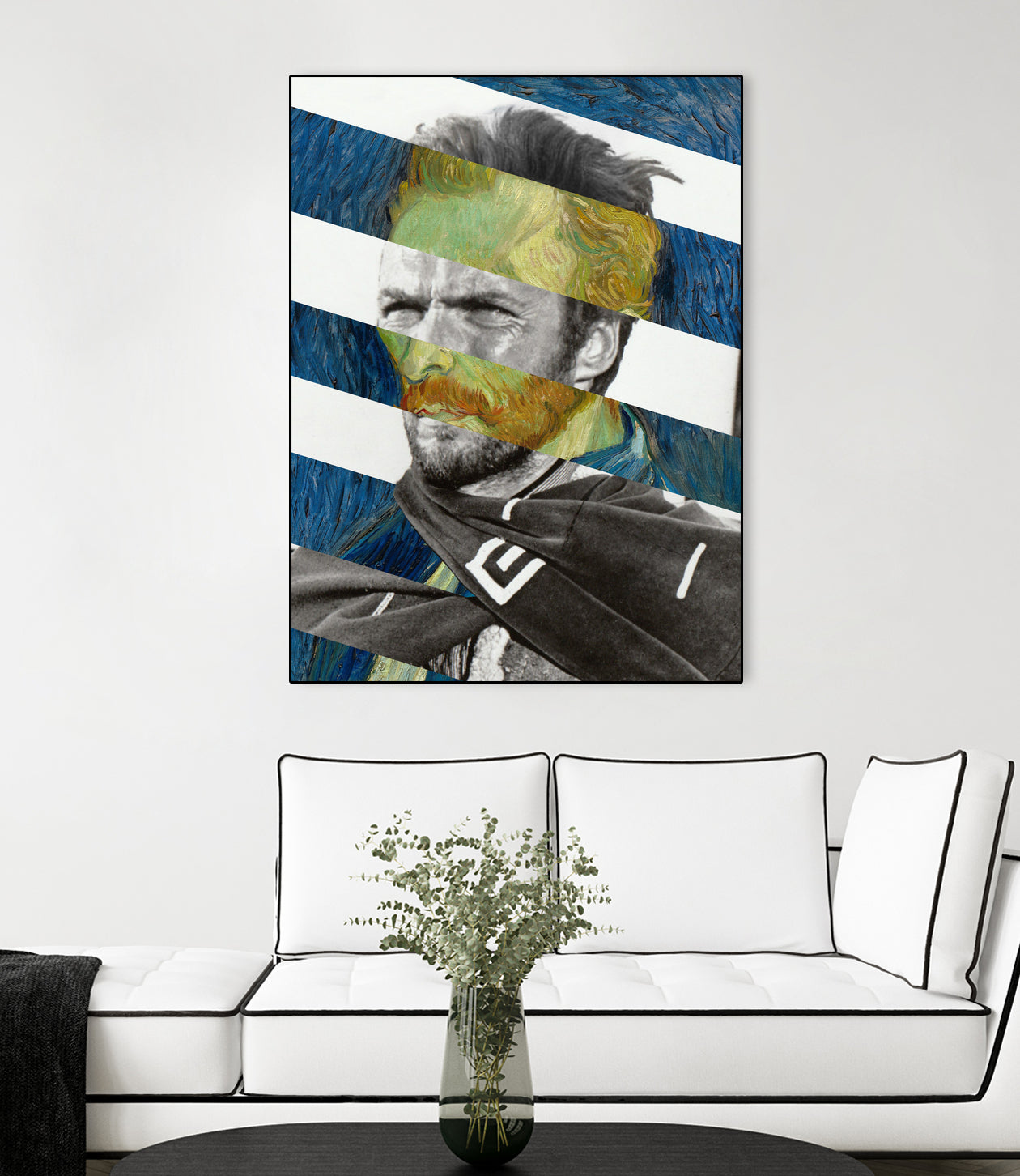 Van Gogh's Self Portrait and Clint Eastwood by Luigi Tarini on GIANT ART - blue photo manipulation