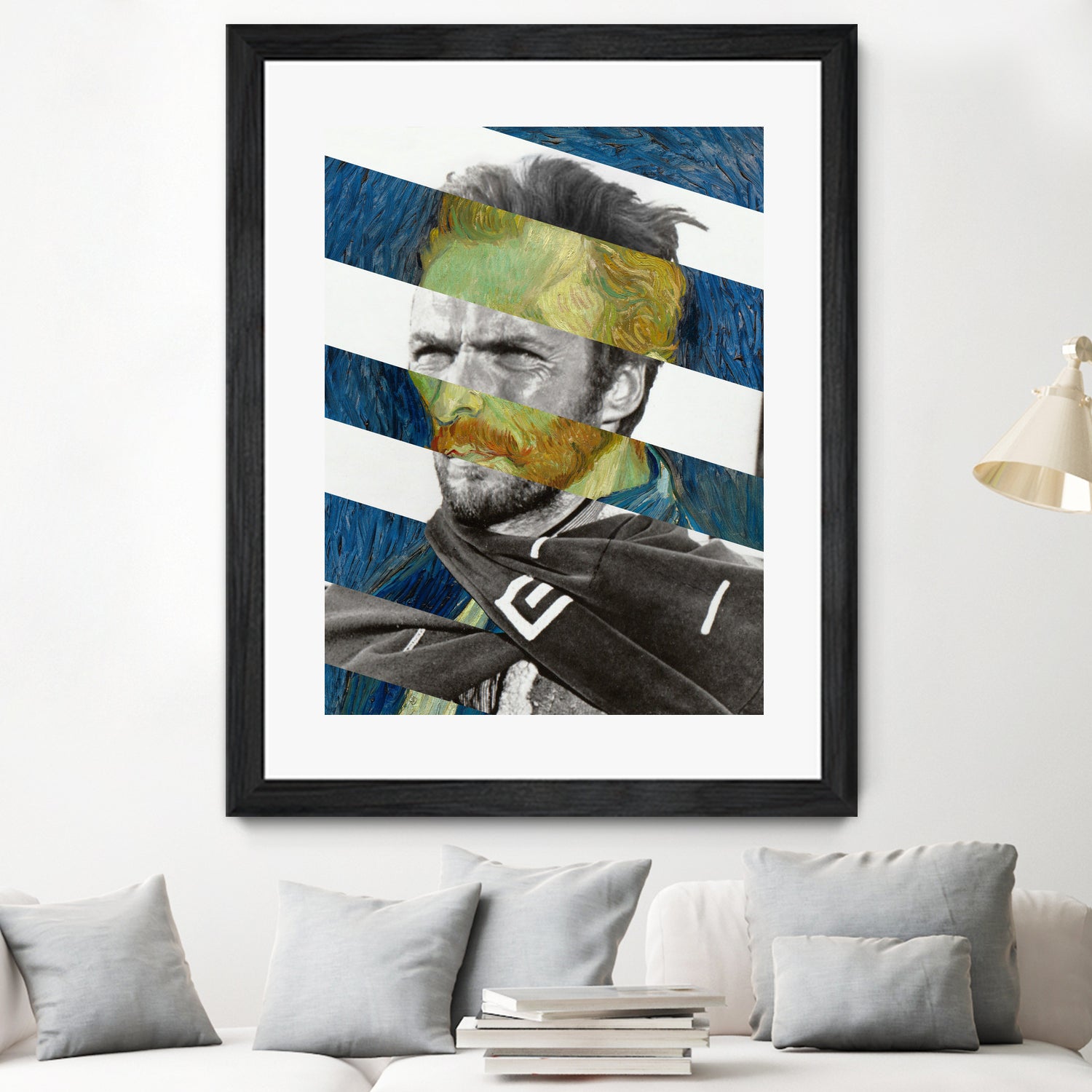 Van Gogh's Self Portrait and Clint Eastwood by Luigi Tarini on GIANT ART - blue photo manipulation