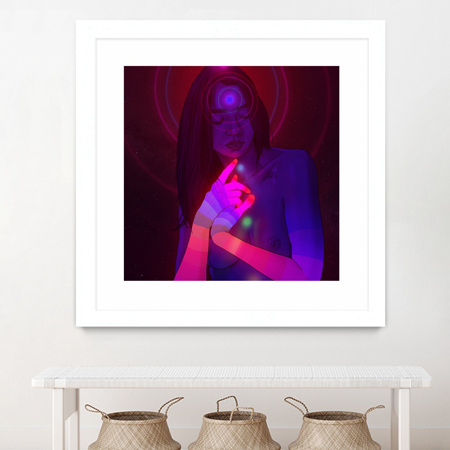 Vibing Psychonaut Girl 3 (GIF) by Francois Martin Painchaud on GIANT ART - pink character design